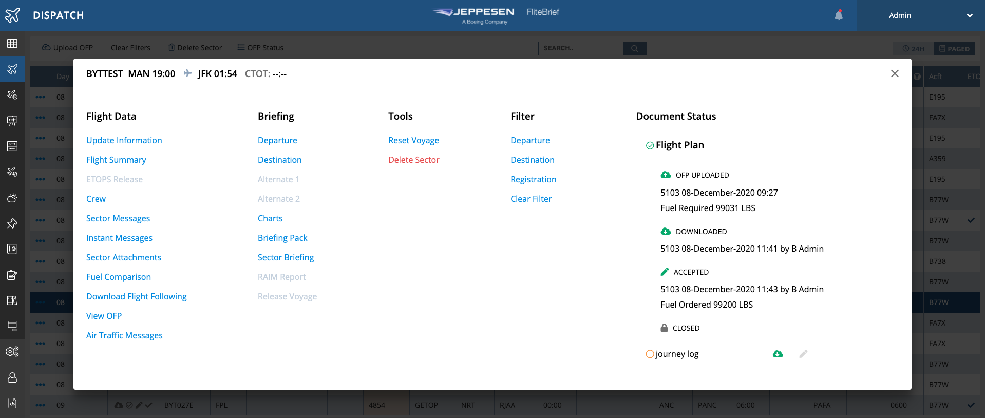 Document status section