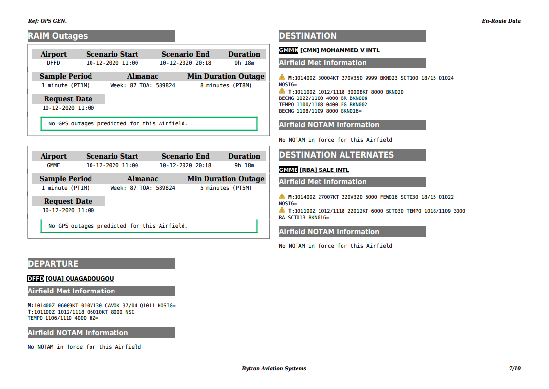 RAIM report